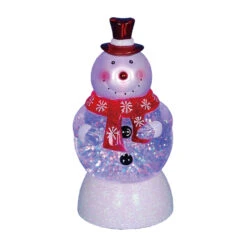 Northlight 7.5" LED Lighted Color-Changing Snowman With Top Hap Snow Globe Christmas Figure