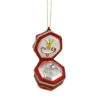 Northlight 3.5" Red And Silver Wedding Ring Box Glass Christmas Ornament