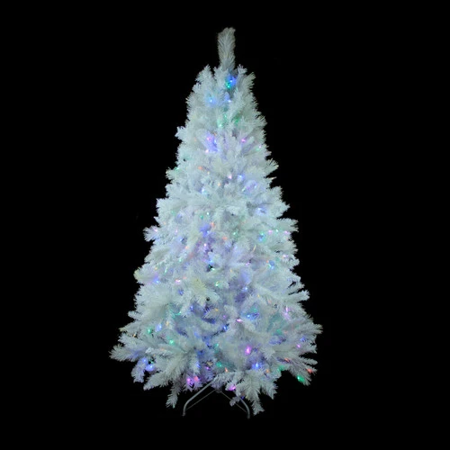 Northlight 6.5' Pre-Lit White Medium Iridescent Pine Artificial Christmas Tree - Multi Function LED Lights - Image 4