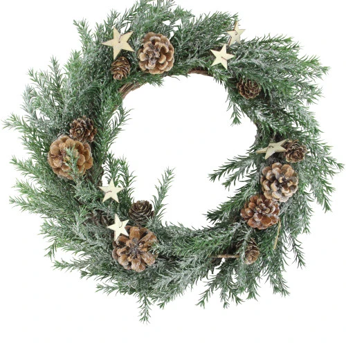 Northlight Classic Pine With Pine Cones And Stars Artificial Christmas Wreath, 13-Inch, Unlit
