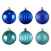 Northlight 100ct Peacock Blue Shatterproof 3-Finish Christmas Ball Ornaments 2.5" (60mm)