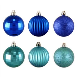 Northlight 100ct Peacock Blue Shatterproof 3-Finish Christmas Ball Ornaments 2.5" (60mm)