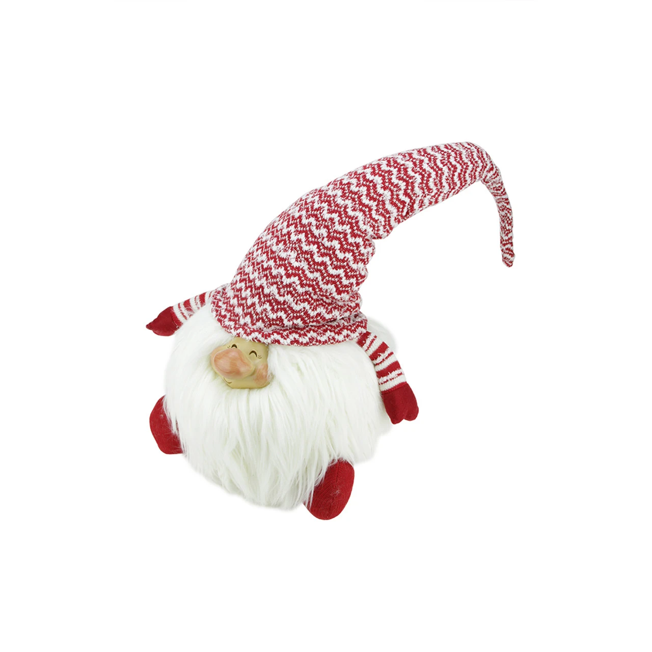 Northlight 14.75" Red And White Chipper Chester Sitting Santa Gnome Christmas Tabletop Figurine