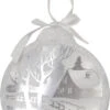 Northlight 8" White Pre-Lit LED Sparkle Winter Cottage Scene Round Christmas Ornament