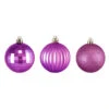 Northlight 100ct Orchid Pink Shatterproof 3-Finish Christmas Ball Ornaments 2.5" (60mm)