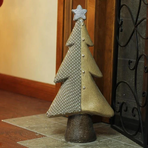 Northlight 18" Brown And Silver Christmas Tree With A Glitter Star Tabletop Decor - Image 2