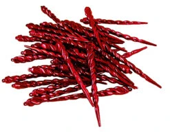 Northlight 36ct Shiny Red Shatterproof Icicle Christmas Ornaments 5"