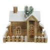 Northlight 12" LED Lighted Snowy Rustic Cabin Christmas Decoration