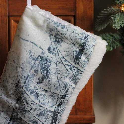 Northlight 18" White And Black Serene Woodland During Snowfall Christmas Stocking - Image 3