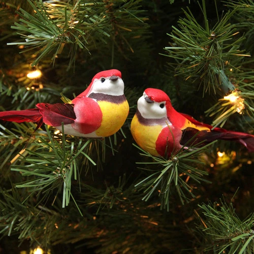Northlight 12ct Red And Yellow Bird Christmas Ornaments 5.25" - Image 2