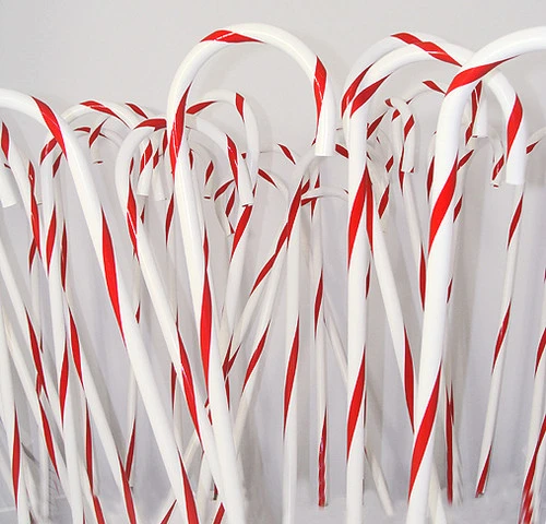 Northlight Club Pack Of 24 Red And White Striped Candy Cane Christmas Decorations 32" - 32915514 - Image 3