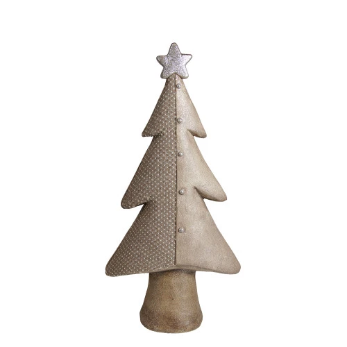 Northlight 24" Brown And Silver Christmas Tree With A Glitter Star Tabletop Figure