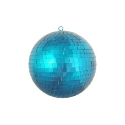 Northlight Peacock Blue Mirrored Glass Disco Ball Christmas Ornament 8" (200mm)