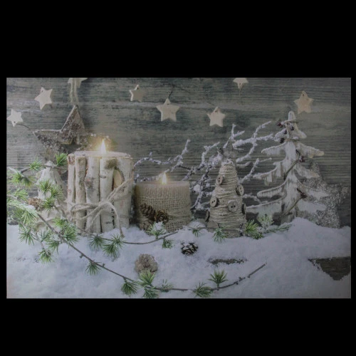 Northlight Country Rustic Winter Christmas LED Lighted Canvas Wall Art 23.5" X 15.5" - Image 3