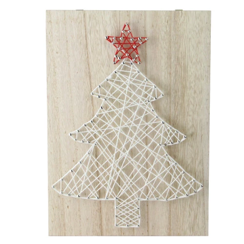 Northlight 11” White And Red String Christmas Tree Wall Decor