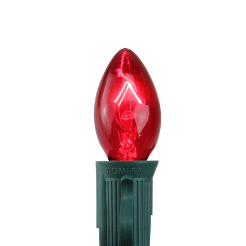 Northlight Pack Of 25 Transparent Red C7 Christmas Replacement Bulbs - Image 3