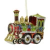 Northlight 5.5" Red And Green Train Glittered Glass Christmas Ornament