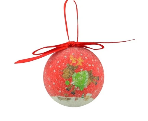 Northlight 10ct Red And Green Shatterproof Santa With Reindeer Decoupage Christmas Ball Ornaments 1.75" (40mm) - Image 2