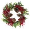 Northlight Pine Cone And Berry Artificial Christmas Wreath, 22-Inch, Unlit