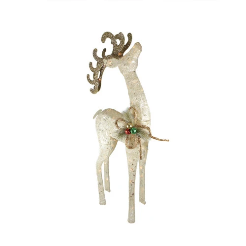 Northlight 46.5" Lighted Brown And Ivory Reindeer Outdoor Christmas Decoration