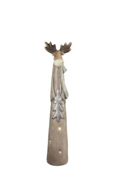 Northlight 30" Brown And Silver LED Lighted Reindeer Christmas Tabletop Figurine