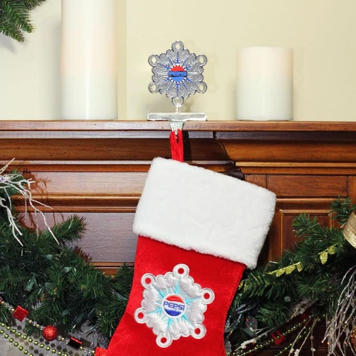 Northlight 6.5" Silver And Blue "PEPSI" Snowflake Christmas Stocking Holder - Image 2