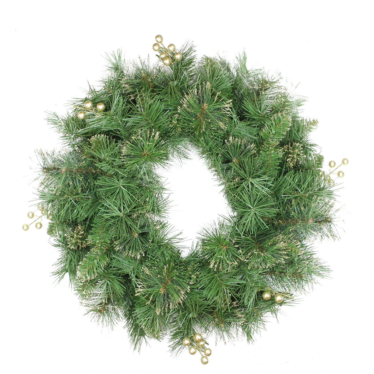 Northlight Mixed Pine And Glittered Berry Artificial Christmas Wreath - 24-Inch, Unlit