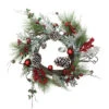 Northlight Frosted Bells, Berries And Pinecones Artificial Christmas Wreath, 24-Inch, Unlit