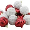 Northlight 26ct Red And White Shatterproof 3-Finish Christmas Ornaments 2.5" (60mm)