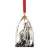 Northlight 3.5" Silver-Plated Nativity Scene Christmas Ornament With European Crystals