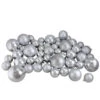 Northlight 50ct Silver Splendor Shatterproof 2-Finish Christmas Ball Ornaments 4" (100mm)