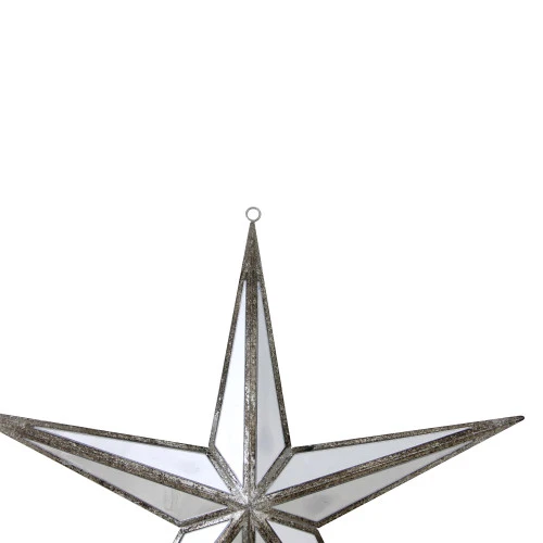 Northlight 11" White And Silver Mirrored 5-Point Star Christmas Ornament - Image 2