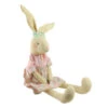 Northlight 20" Sitting Linen Pink Floral Easter Bunny Rabbit Spring Figure