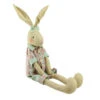 Northlight 20" Sitting Linen Pink And Green Floral Easter Bunny Rabbit Spring Figure