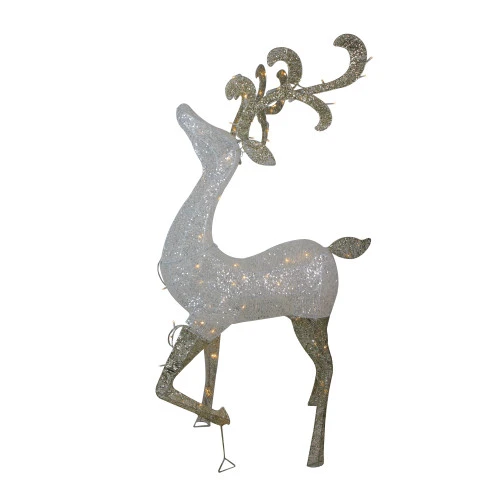 Northlight 4.6' Lighted And Glitter Drenched Reindeer Outdoor Christmas Yard Art - Image 2