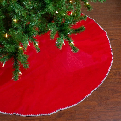 Northlight 48" Red And White Shell Reversible Christmas Tree Skirt - Image 2