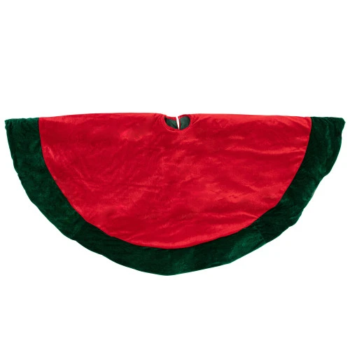 Northlight 60" Red Traditional Christmas Tree Skirt With Green Border Trim - Image 5