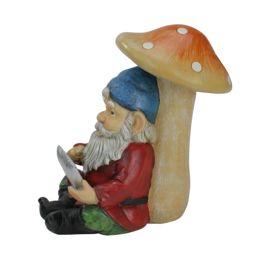 Northlight 10" High Tech Gnome With Tablet Solar Powered LED Lighted Outdoor Garden Statue - Image 2