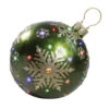 Northlight 18" LED Lighted Green Jeweled Commercial Grade Christmas Ball Ornament With Snowflake
