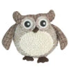 Northlight 12" Brown And Ivory Plaid Owl With Textured Plush Tabletop Christmas Figure