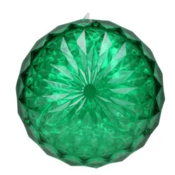 Northlight 6" Green LED Christmas Crystal Sphere Hanging Outdoor Decoration