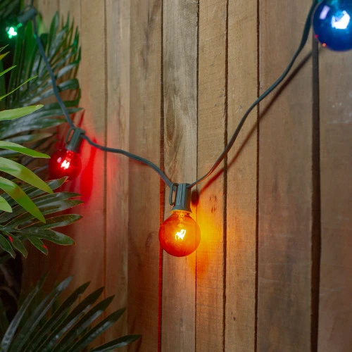 Northlight 10 Multi-Color Transparent G40 Globe Christmas Lights - 9' Green Wire - Image 2