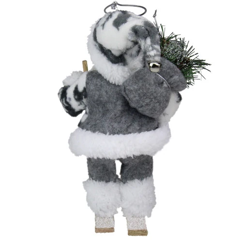 Northlight 9" White And Gray Skiing Santa Claus Christmas Figurine - 31422145 - Image 3