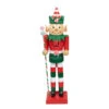 Northlight 15" Red And Green Traditional Striped Elf Christmas Nutcracker