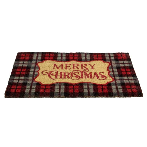 Northlight Red And Black Plaid "Merry Christmas" Rectangular Doormat 18" X 30" - Image 4