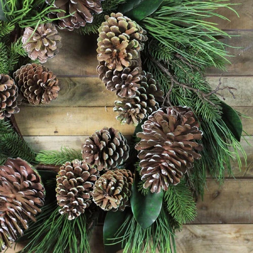 Northlight Pine Cones And Foliage Christmas Wreath - 28-Inch, Unlit - Image 3