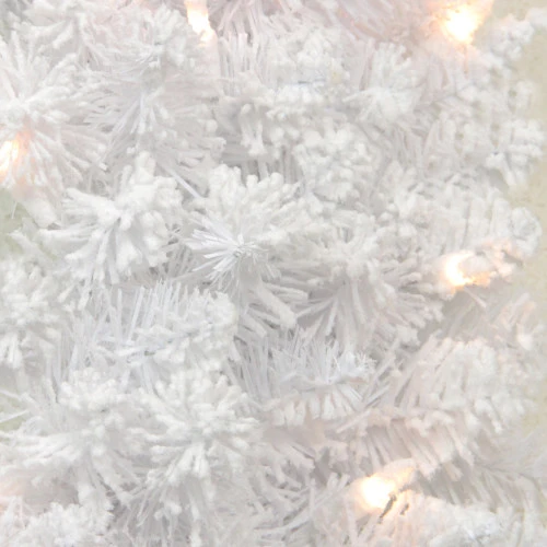 Northlight 4' Pre-Lit Slim Flocked Artificial Christmas Tree - Clear Lights - Image 2