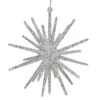 Northlight 12" White And Silver Glitter Starburst Christmas Ornament