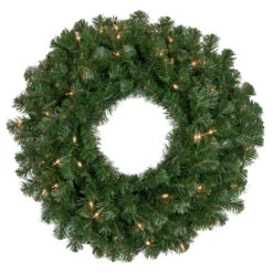 Northlight Pre-Lit Windsor Pine Artificial Christmas Wreath - 24-Inch, Clear Lights
