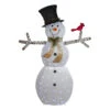Northlight 72" White And Black LED Lighted Snowman With Top Hat Christmas Outdoor Decoration